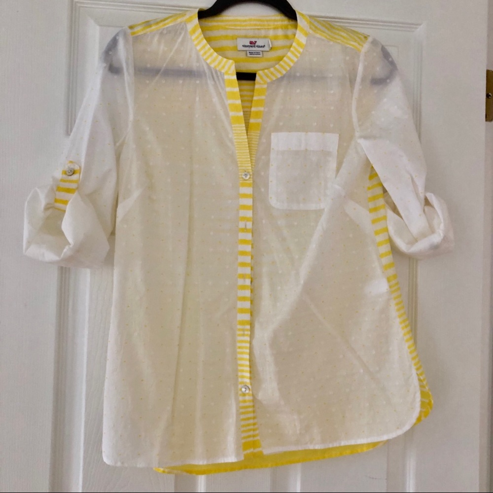 Vineyard Vines Cool Textured Popover Blouse